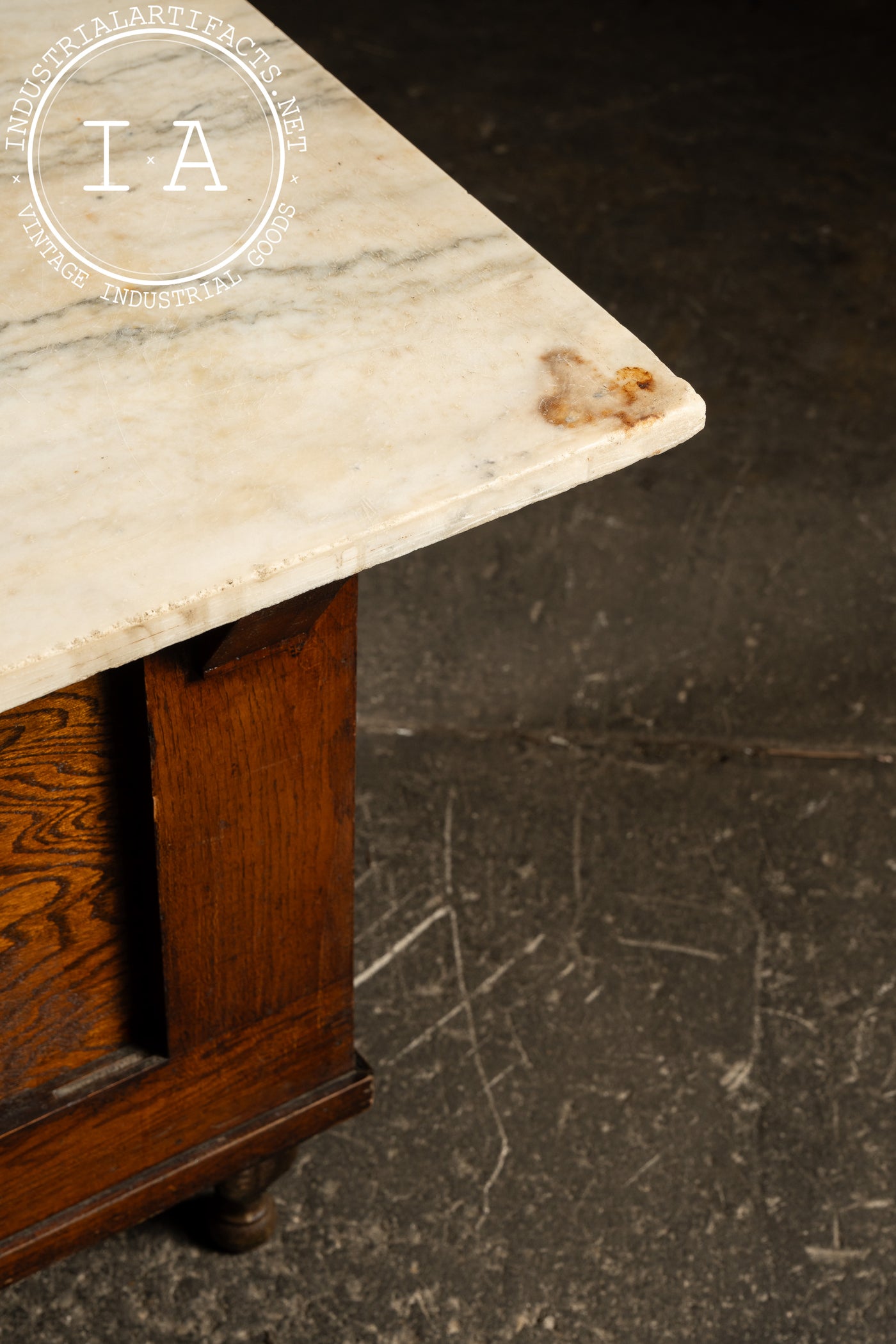 Early 20th Century General Store Counter with Marble Top