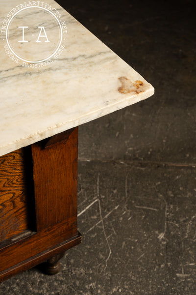 Early 20th Century General Store Counter with Marble Top