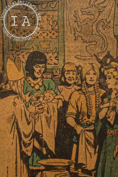 Vintage Framed Prince Valiant Comic Page by Hal Foster