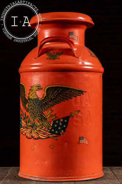 Antique Oatman Bros. Painted Steel Milk Can