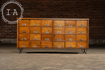 Vintage Oak 24-Drawer Apothecary