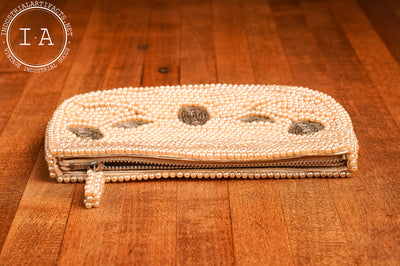 Vintage Faux Pearl Beaded Clutch