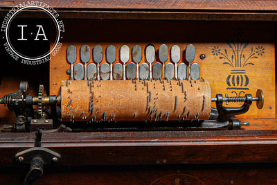 Early Concert Roller Organ with Music Cobs and Crate
