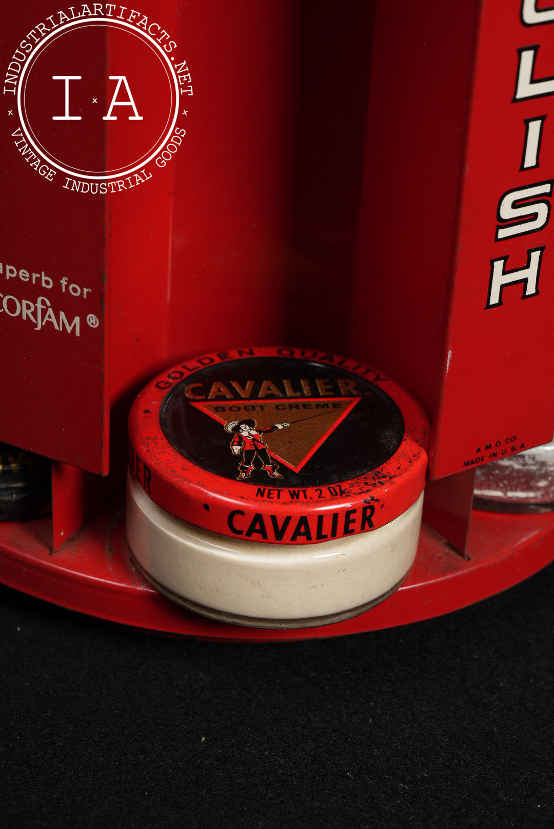 Vintage Revolving Boot Polish Display by Kiwi