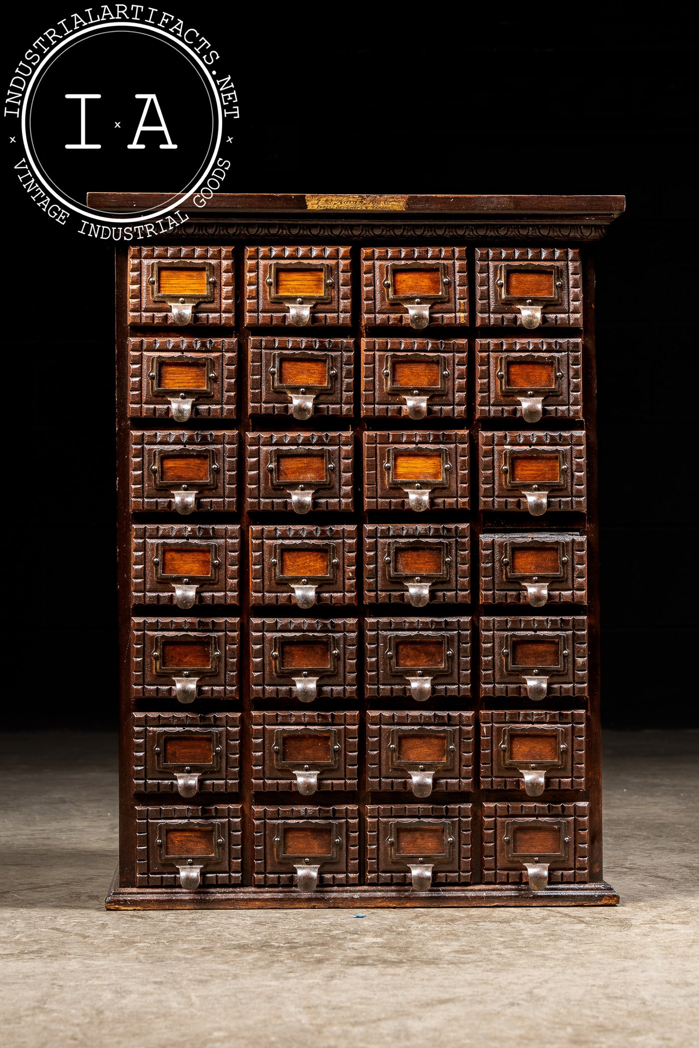 Late 19th Century Oak Tramp Art Screw Cabinet by J. D. Warren