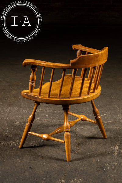 Vintage Maple Barrel Back Armchair
