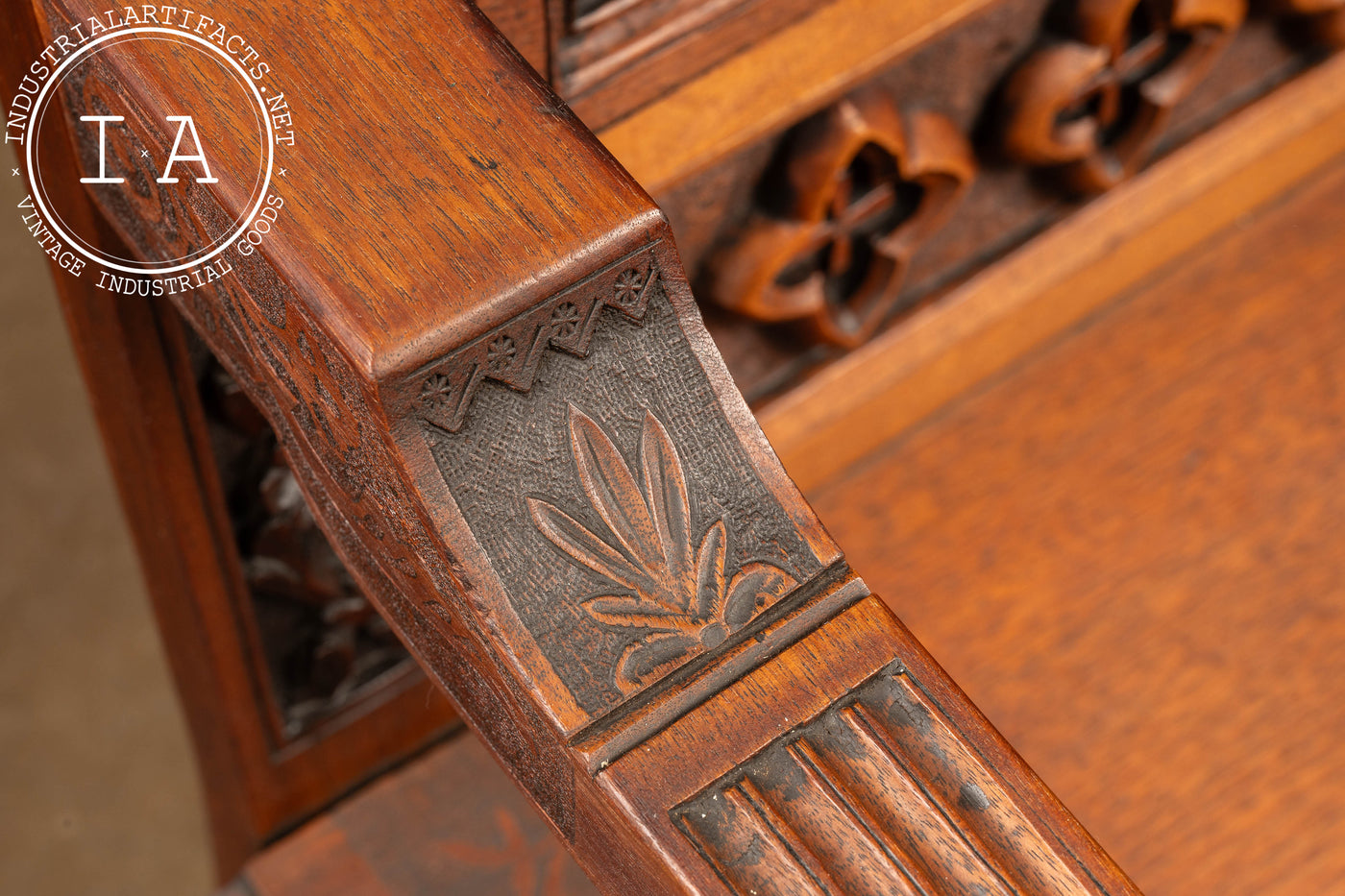 19th Century Carved Oak Fauteuil Wainscot Chair