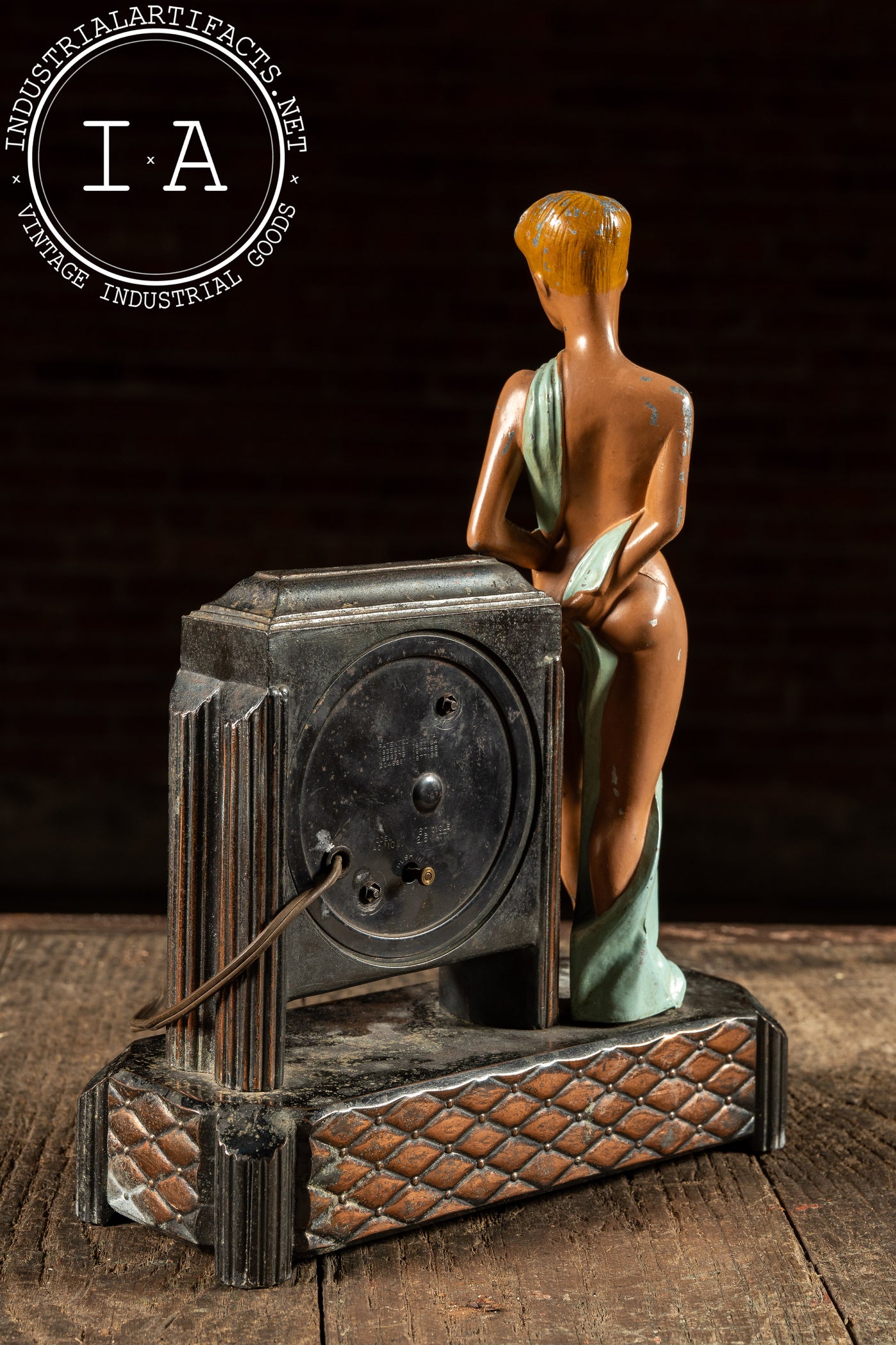 Art Deco Figural Electric Mantel Clock by Sessions