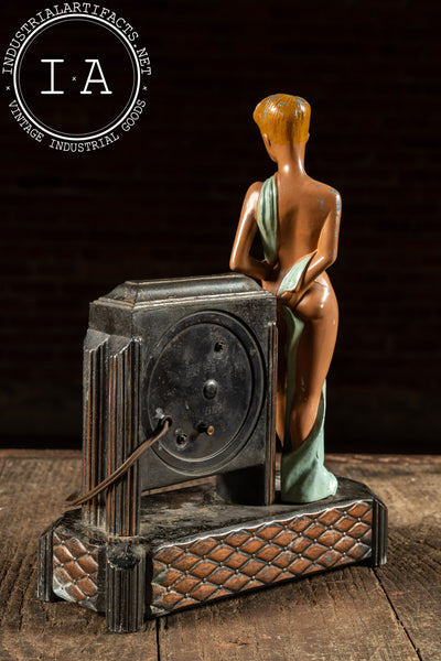 Art Deco Figural Electric Mantel Clock by Sessions