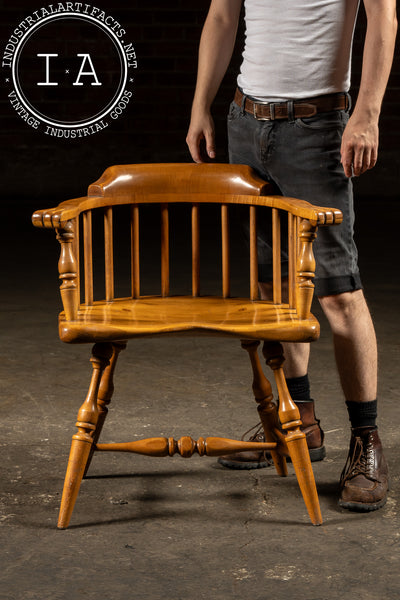 Vintage Maple Barrel Back Armchair