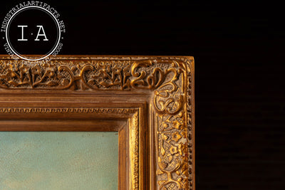 Ship At Sea | Large Format Framed Oil Painting, Signed