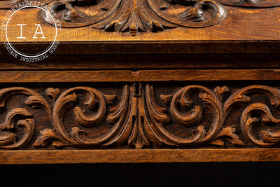 Late 19th Century Oak Green Man Slant-Lid Desk