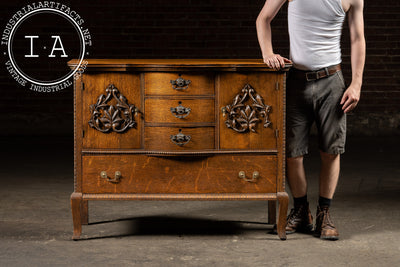 Early 20th Century Quartersawn Wooden Serving Cabinet