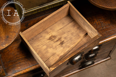 19th Century Oak Desktop Bureau with Japanned Hardware