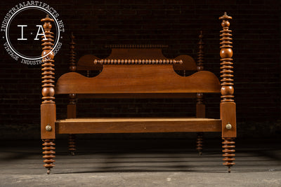 Late 19th Century Jenny Lind Style Spindle Bedframe