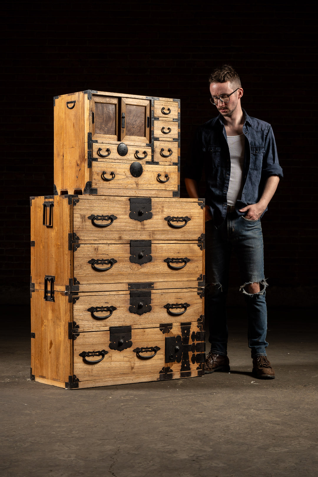 Late 19th Century Japanese Kaidan Tansu Step Chest – Industrial