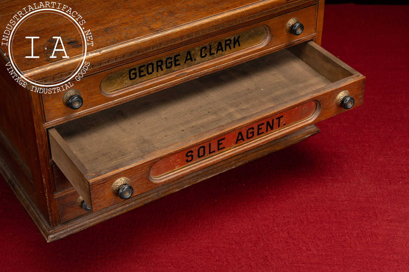 Late 19th Century Mercantile Countertop Wooden Spool Cabinet