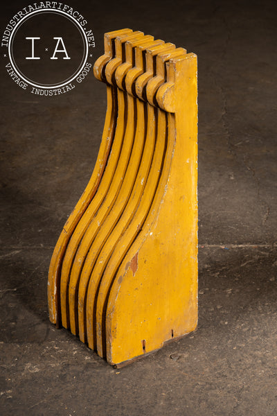 Set Of Two c. 1910 Craftsman Wooden Corbels In Mustard Yellow