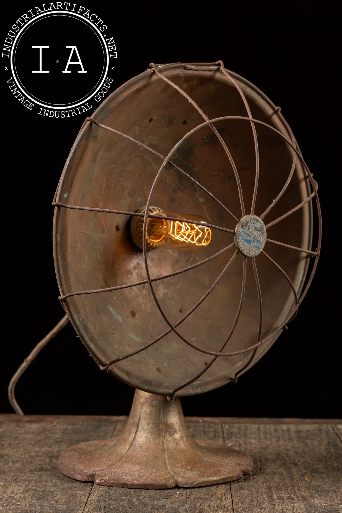 Vintage Glow Heater Blue Line Electric Reflector Lamp by