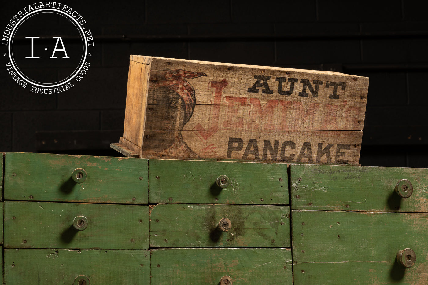 Antique Industrial 16-Drawer Cabinet