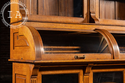 Antique Oak Jewelry Store Display Cabinet