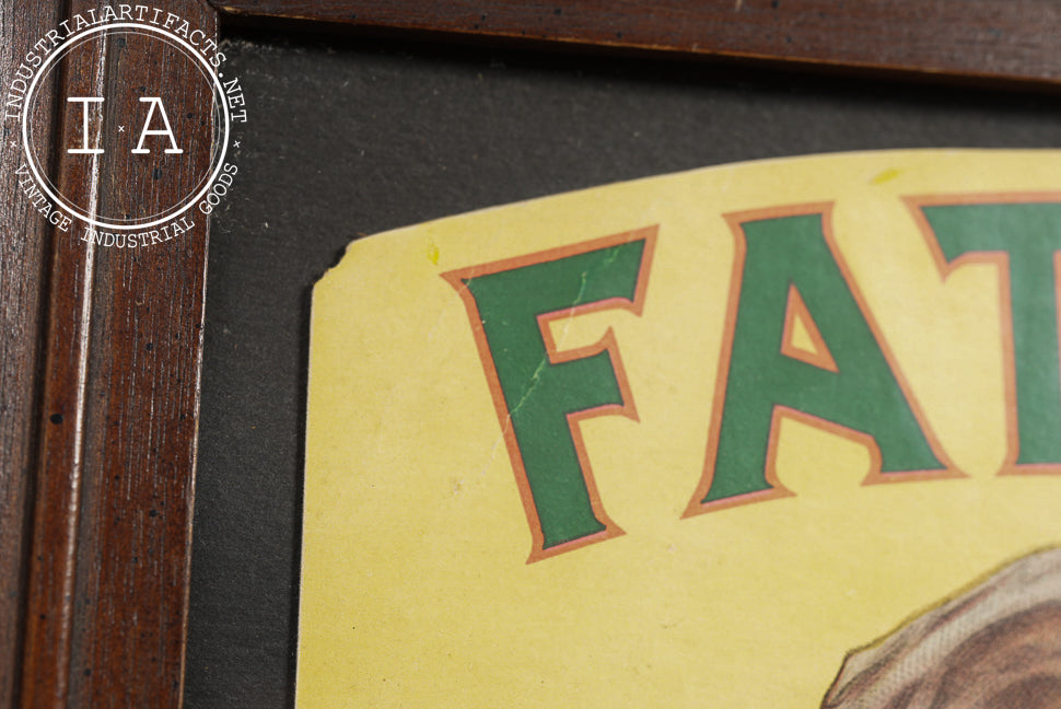 Early 20th Century Framed Fatima Turkish Cigarettes Advertising Sign