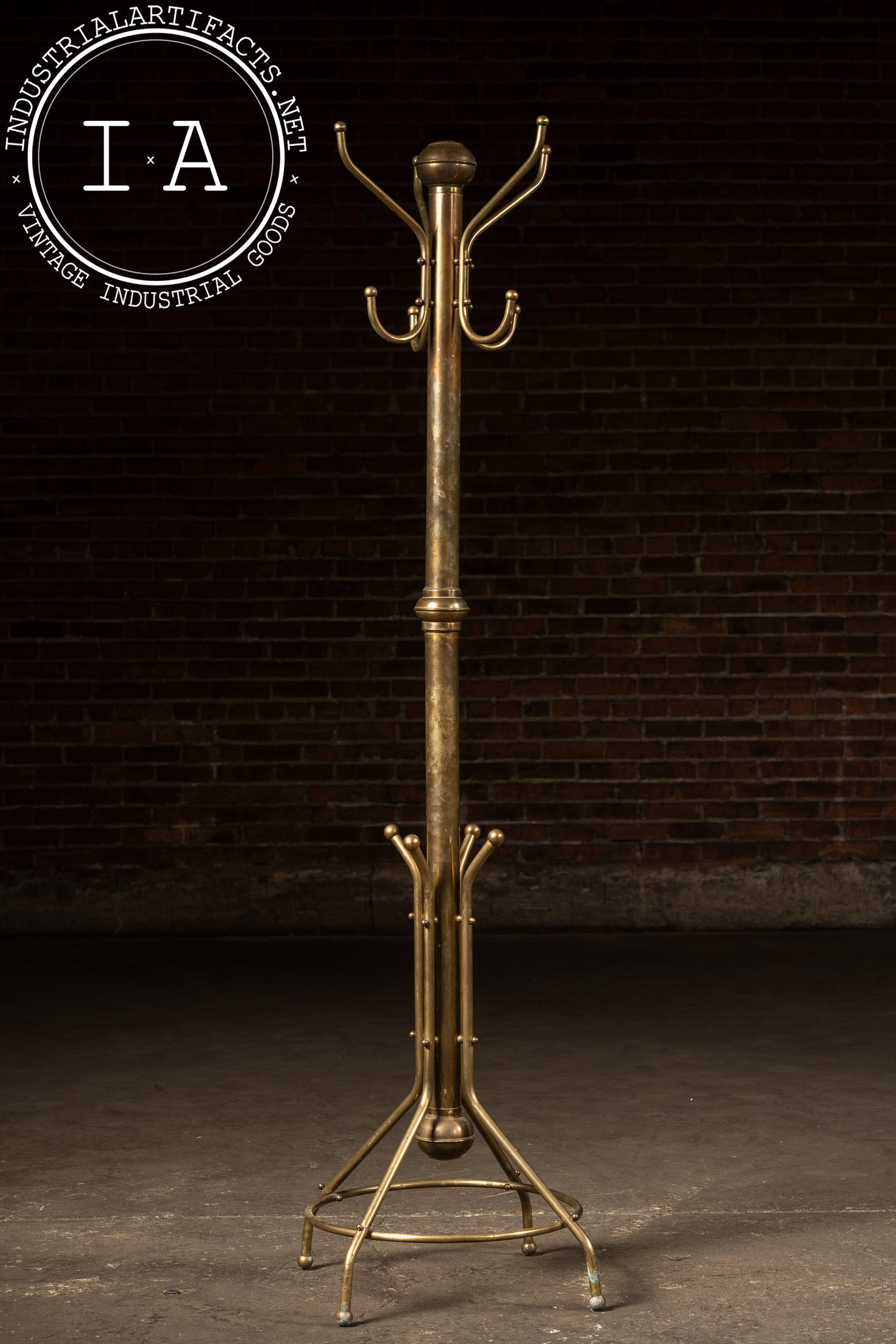 c. 1920 Brass Art Deco Coat Tree