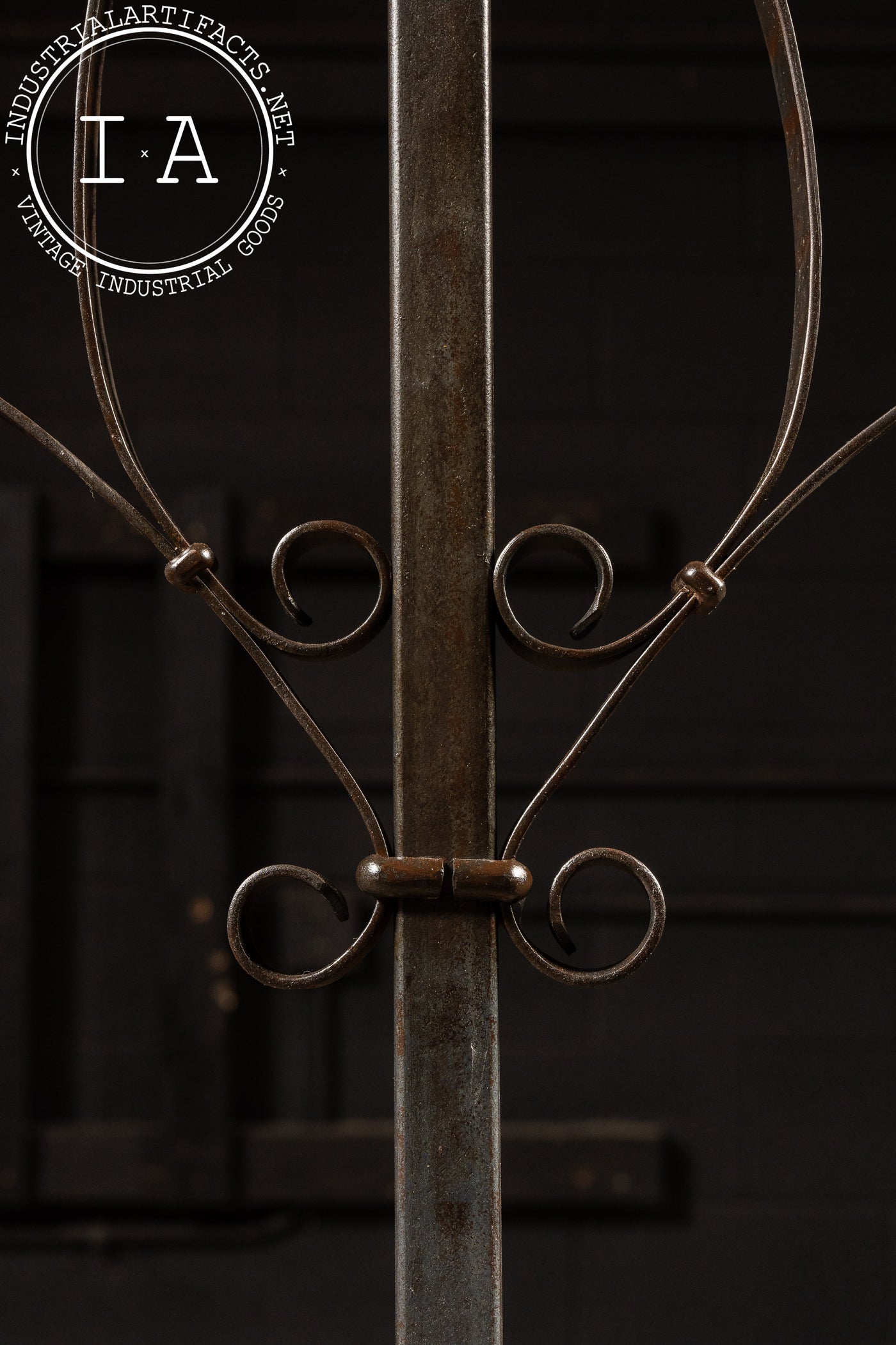 Gothic-Inspired Wrought Iron Electric Floor Candelabra