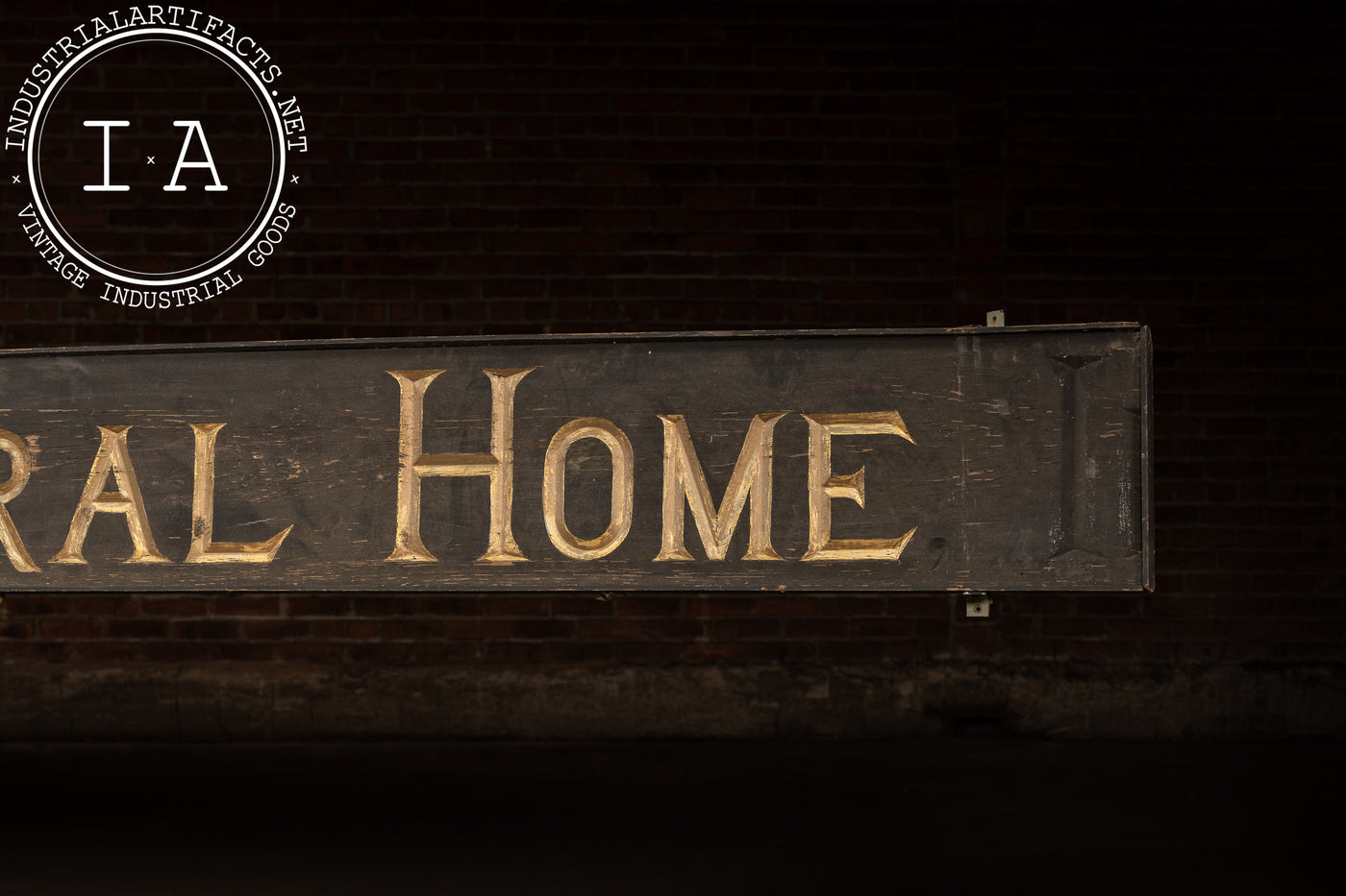 Antique Hand-Carved "Bookhout Funeral Home" Painted Wood Sign