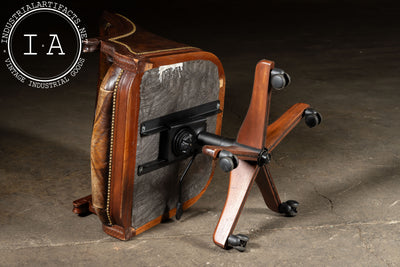 Contemporary Tufted Leather Rolling Executive Desk Chair