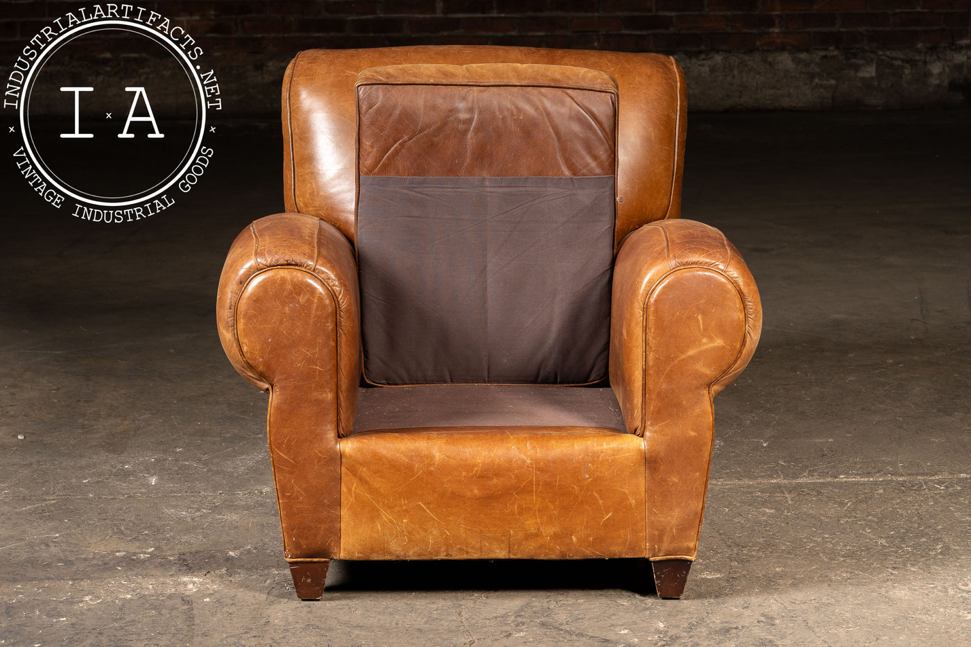 Vintage Leather Club Chair and Ottoman