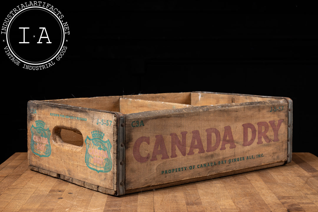 Vintage Wooden Canada Dry Bottle Crate – Industrial Artifacts