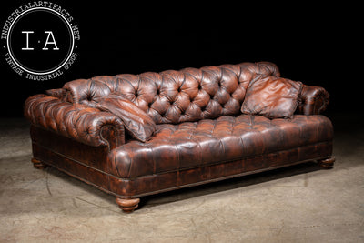 Vintage Double-Sided Chesterfield Couch in Brown