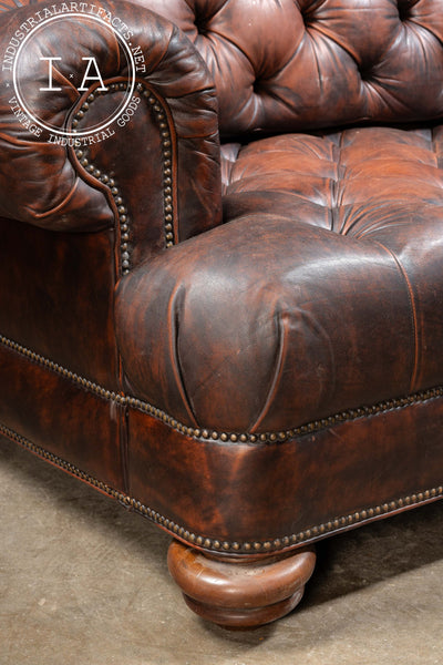 Vintage Double-Sided Chesterfield Couch in Brown