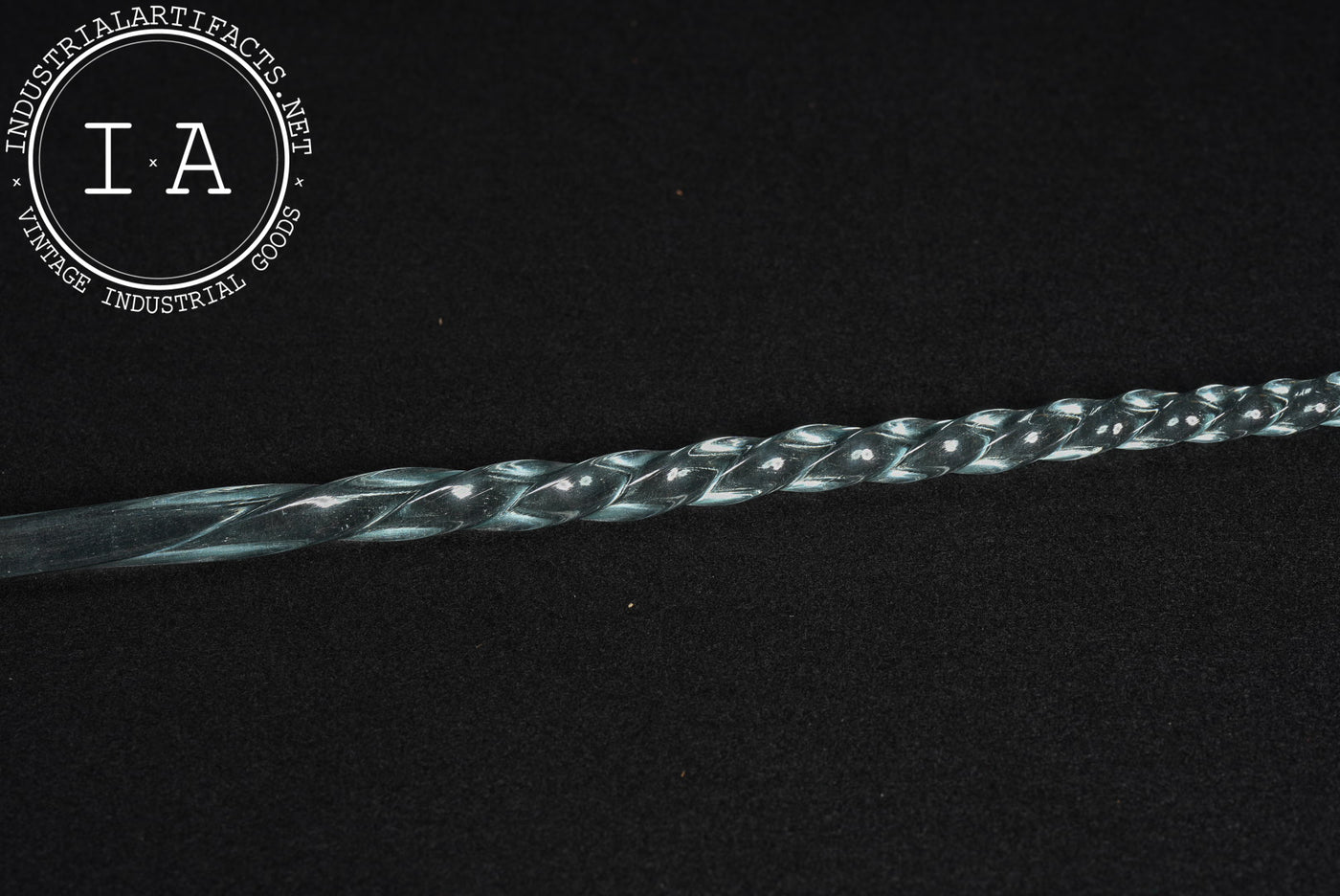 Late 19th Century Victorian Whimsy Art Glass Twisted Shepherd's Crook Cane