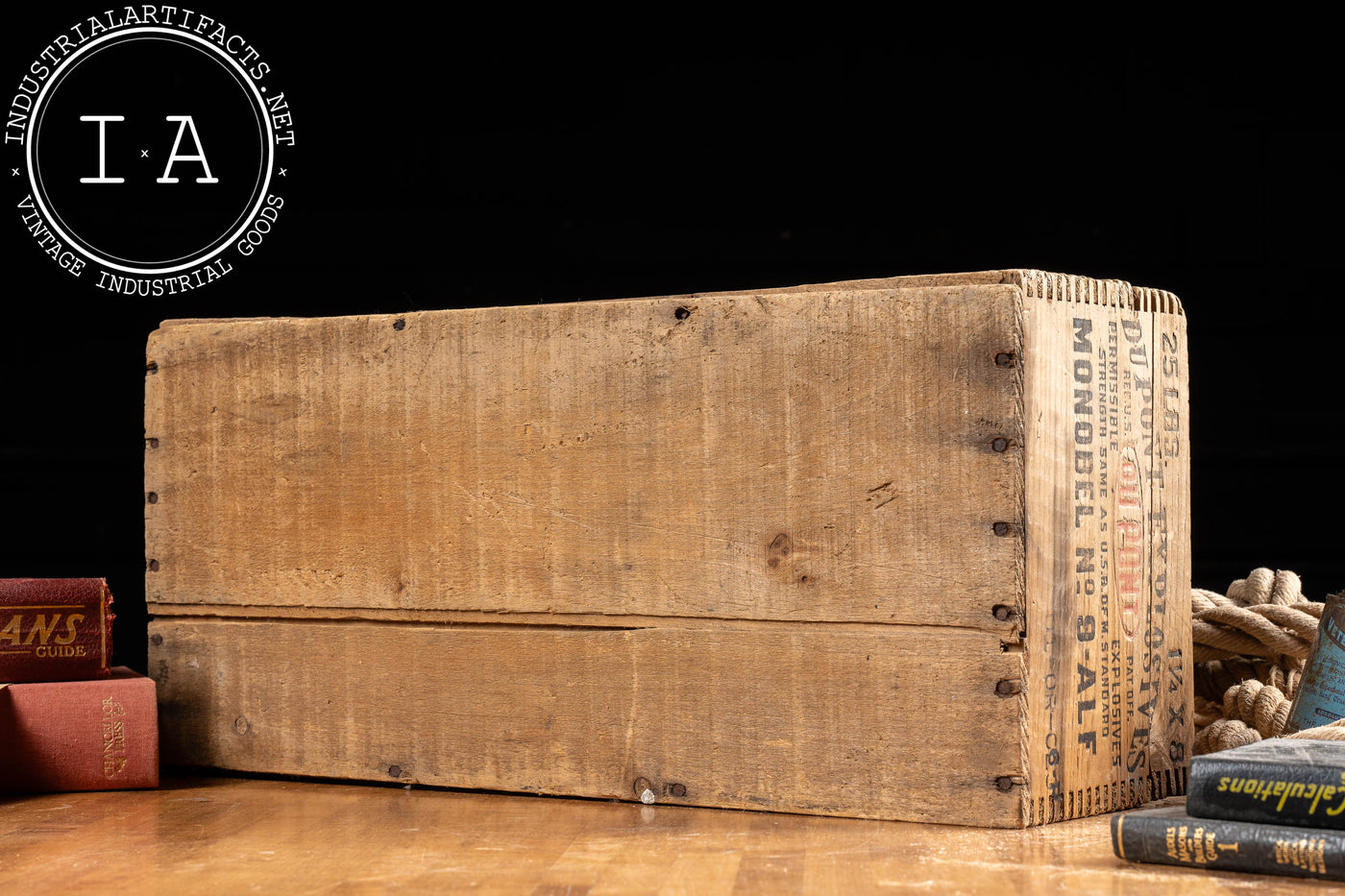Vintage DuPont Monobel High Explosives Wooden Crate
