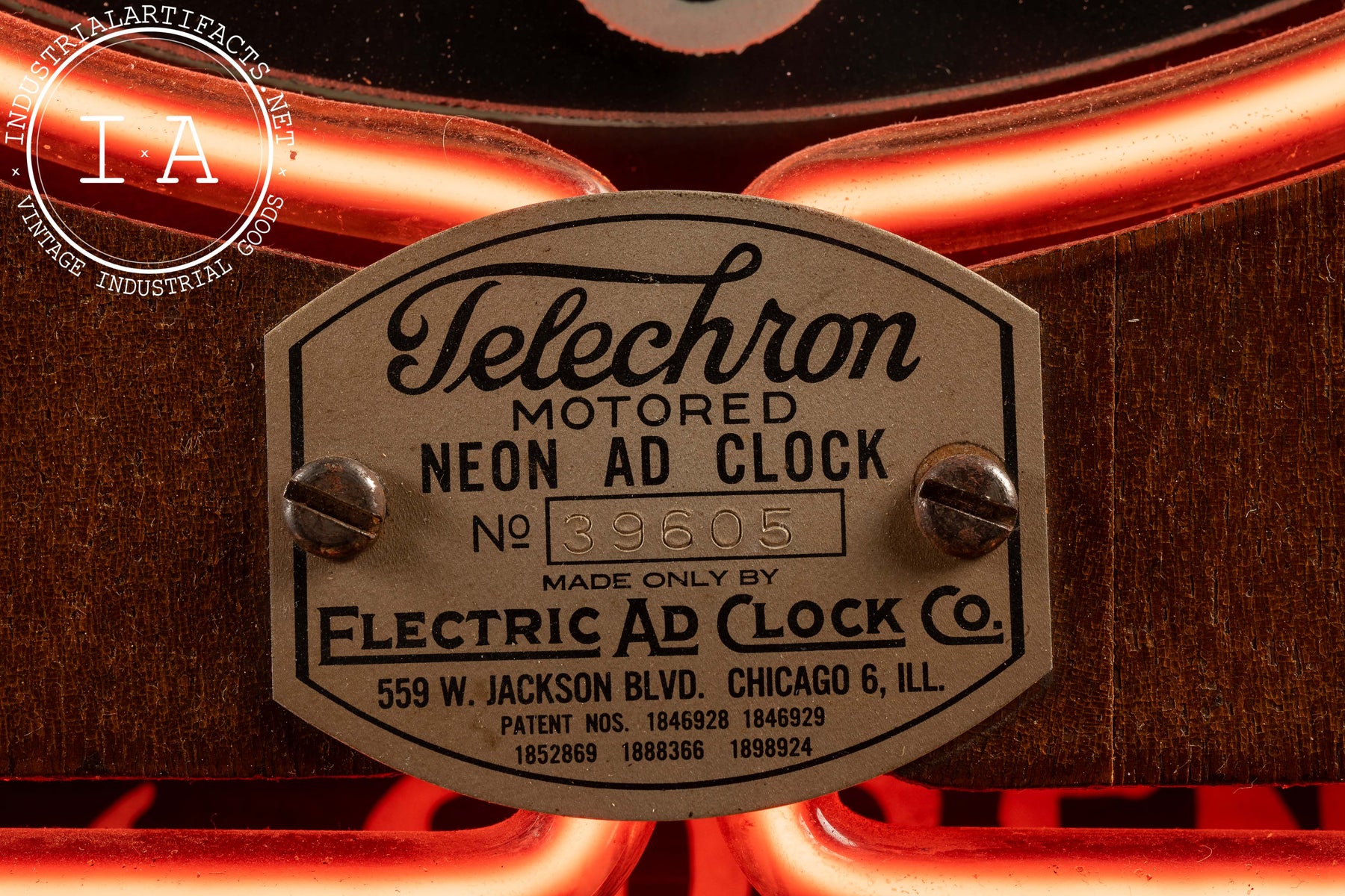 Telechron Neon Vintage Telechron Neon Advertising Clock – Industrial Artifacts