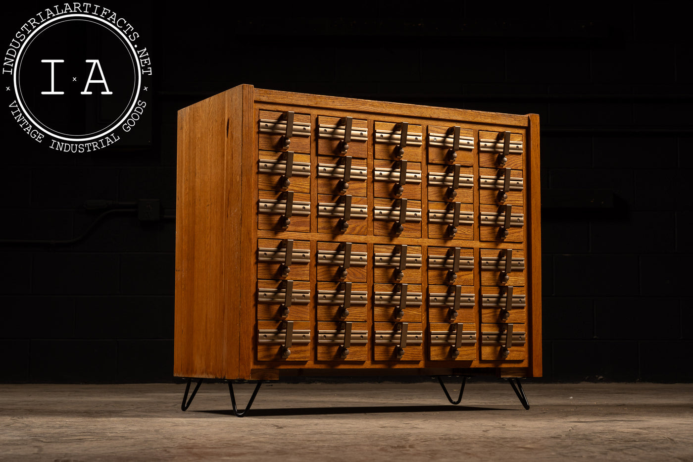 Vintage 30-Drawer Card Catalog