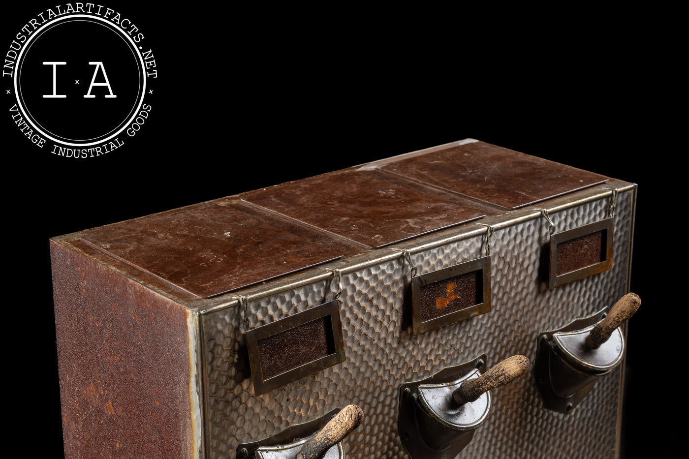 Antique Three-Option Coffee Bean Dispenser