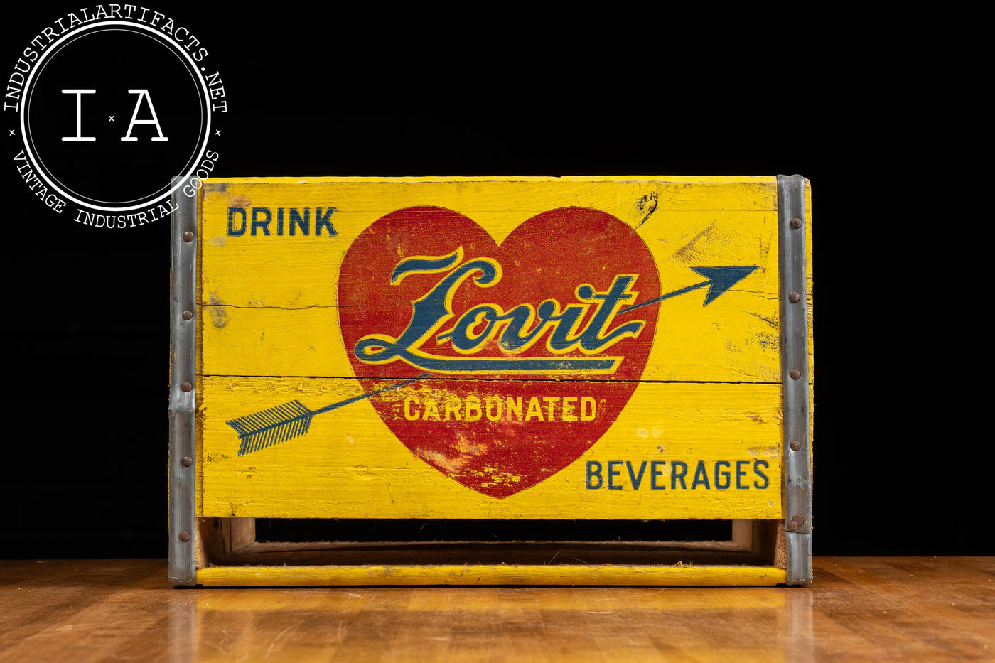 Vintage Lovit Beverages Wooden Shipping Crate