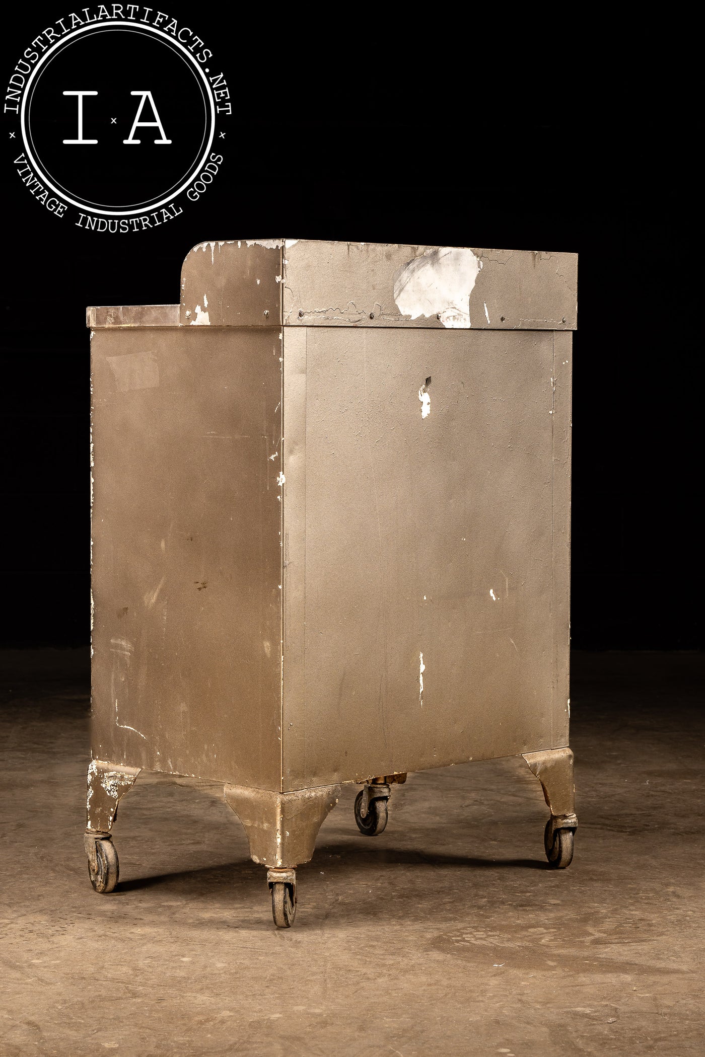 Vintage Industrial Steel Rolling Cabinet by Bel Geddes