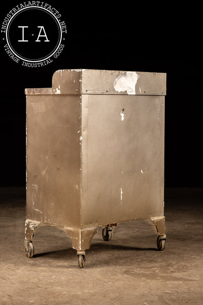 Vintage Industrial Steel Rolling Cabinet by Bel Geddes