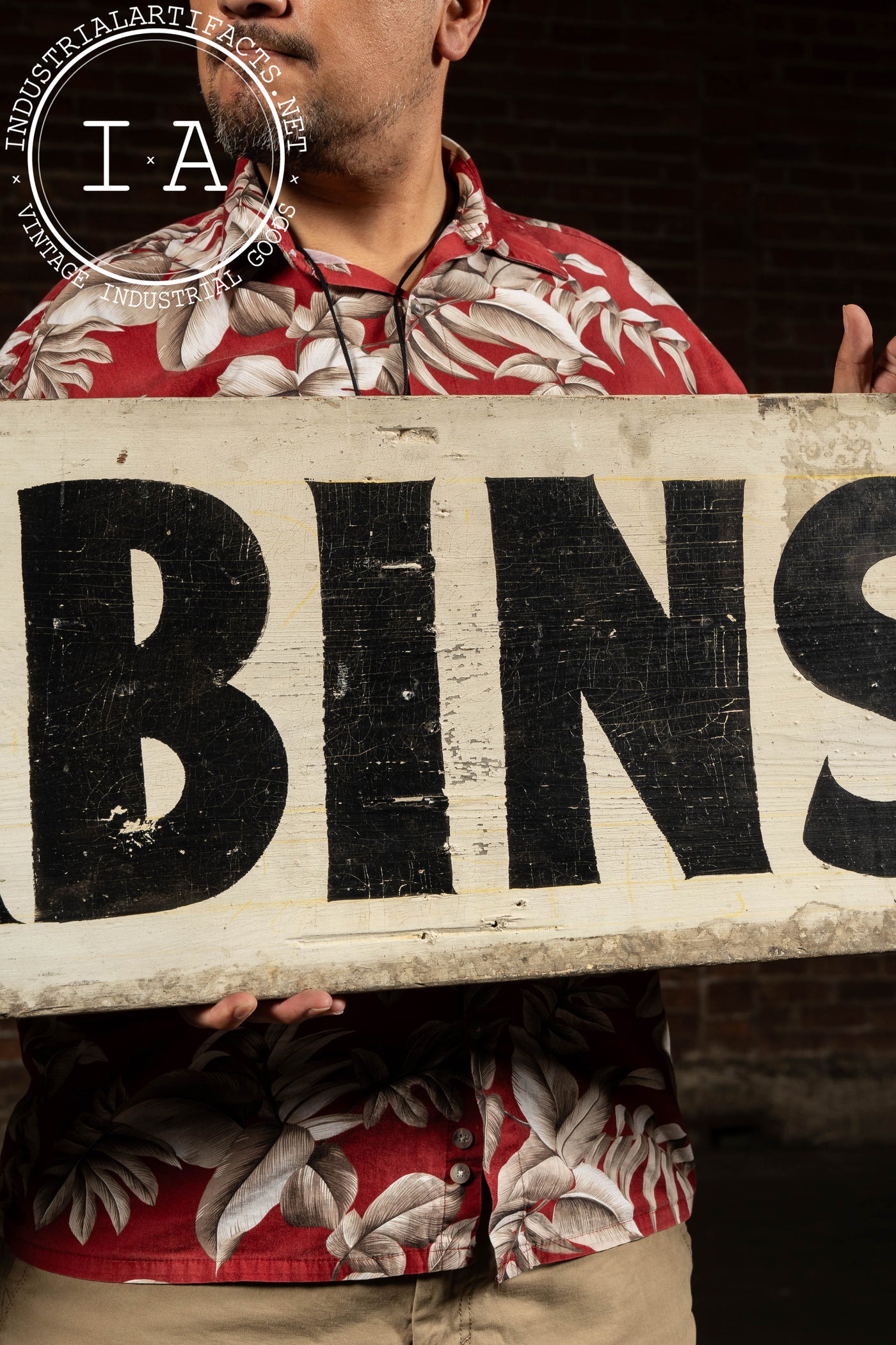 Vintage Painted "Cabins" Roadside Directional Arrow Sign