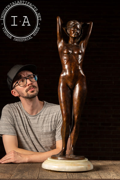 Bronze Statue Of Nude Woman On Base, 1990, Signed and Numbered 4/25