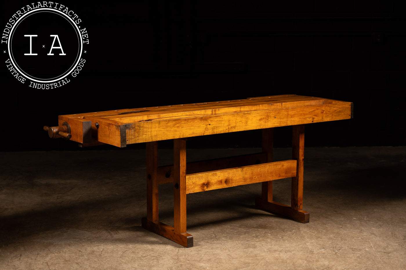 Antique Wooden Carpenters Bench by Stebbins Hardware Co.