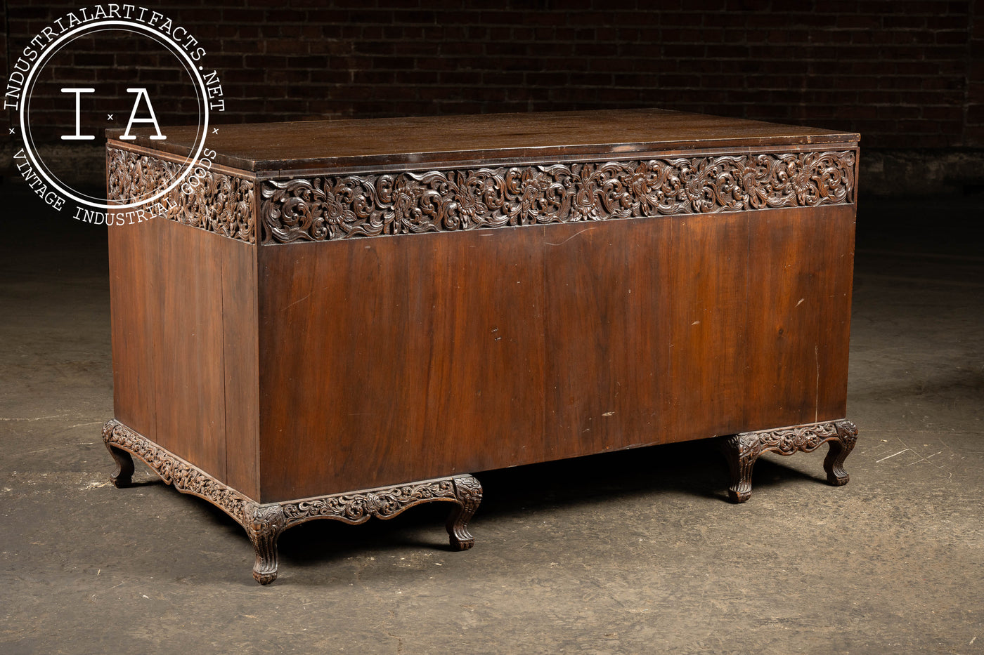 Antique Southeast Asian Carved Rosewood Desk