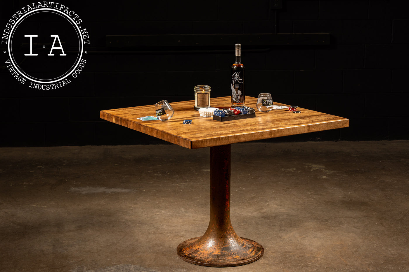 Industrial Butcher Block Bistro Table