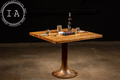 Industrial Butcher Block Bistro Table