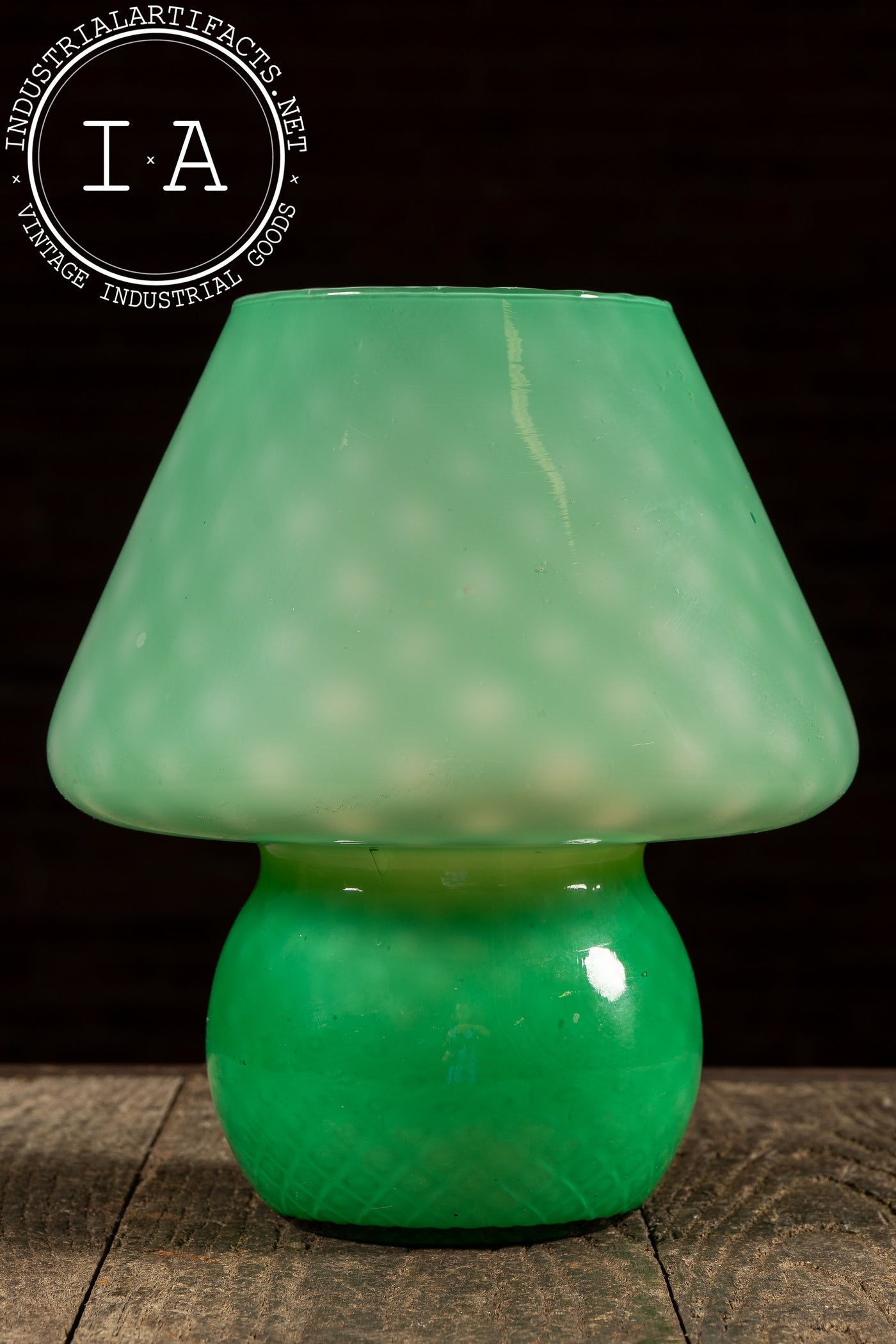 Mid-Century Modern Murano Cased Glass Mushroom Lamp in Green