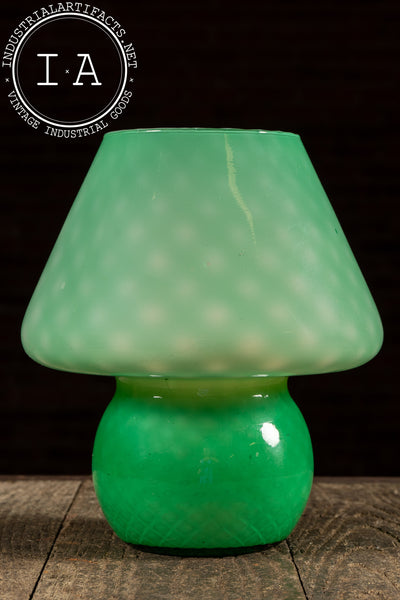 Mid-Century Modern Murano Cased Glass Mushroom Lamp in Green